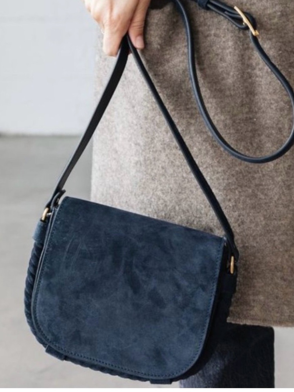Jenni Kayne Classic Suede Crossbody Navy